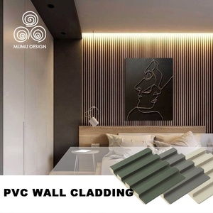MUMU High Density Easy Clean Philippines <strong>Vinyl</strong> 3D Slat Decorative <strong>Wood</strong> Board PVC Wall <strong>Panels</strong> for Room - Product Image 5