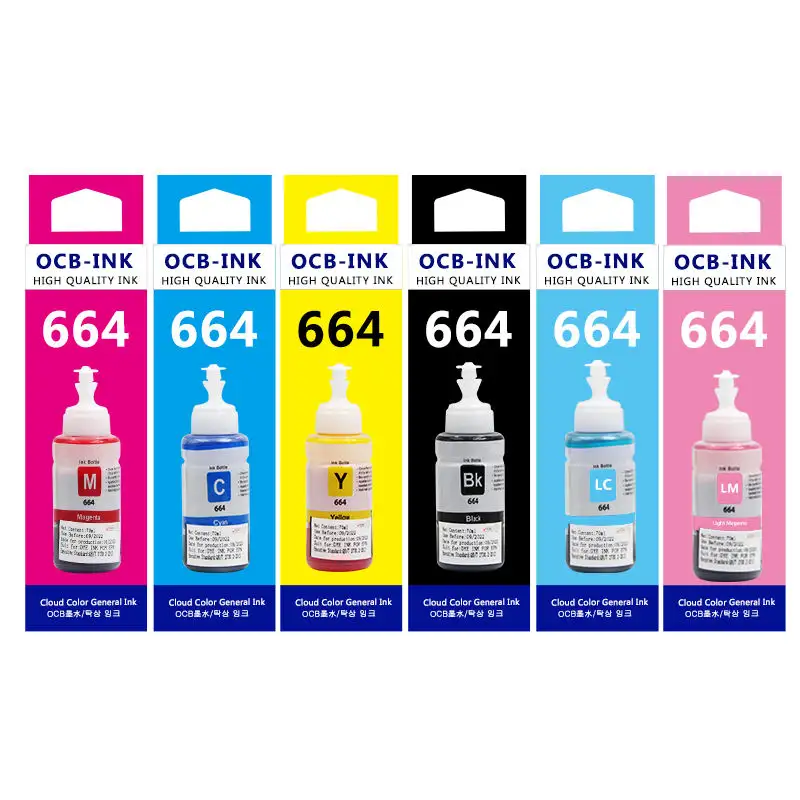 Ocbestjet-Tinta UV para impresora Epson, tinta original de 70ML, color negro, 664, 120, L800, L101, L110, L120, L200, L201, L211