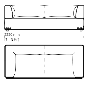 222*95*73 cm