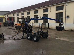 Máquina forestal 1,5 T ATV Car Logging Hauler Trailer Log Skidder Trailer con cabrestante de control remoto