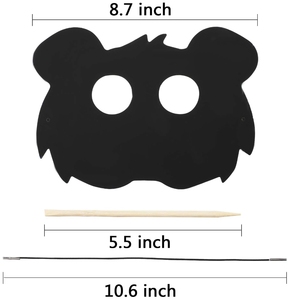 24 Pcs Scratch Giấy Siêu Anh Hùng Mặt Nạ Mặt Nạ Cầu Vồng Với Dây Đàn Hồi Và 12 Miếng Gỗ Stylus - Product Image 6