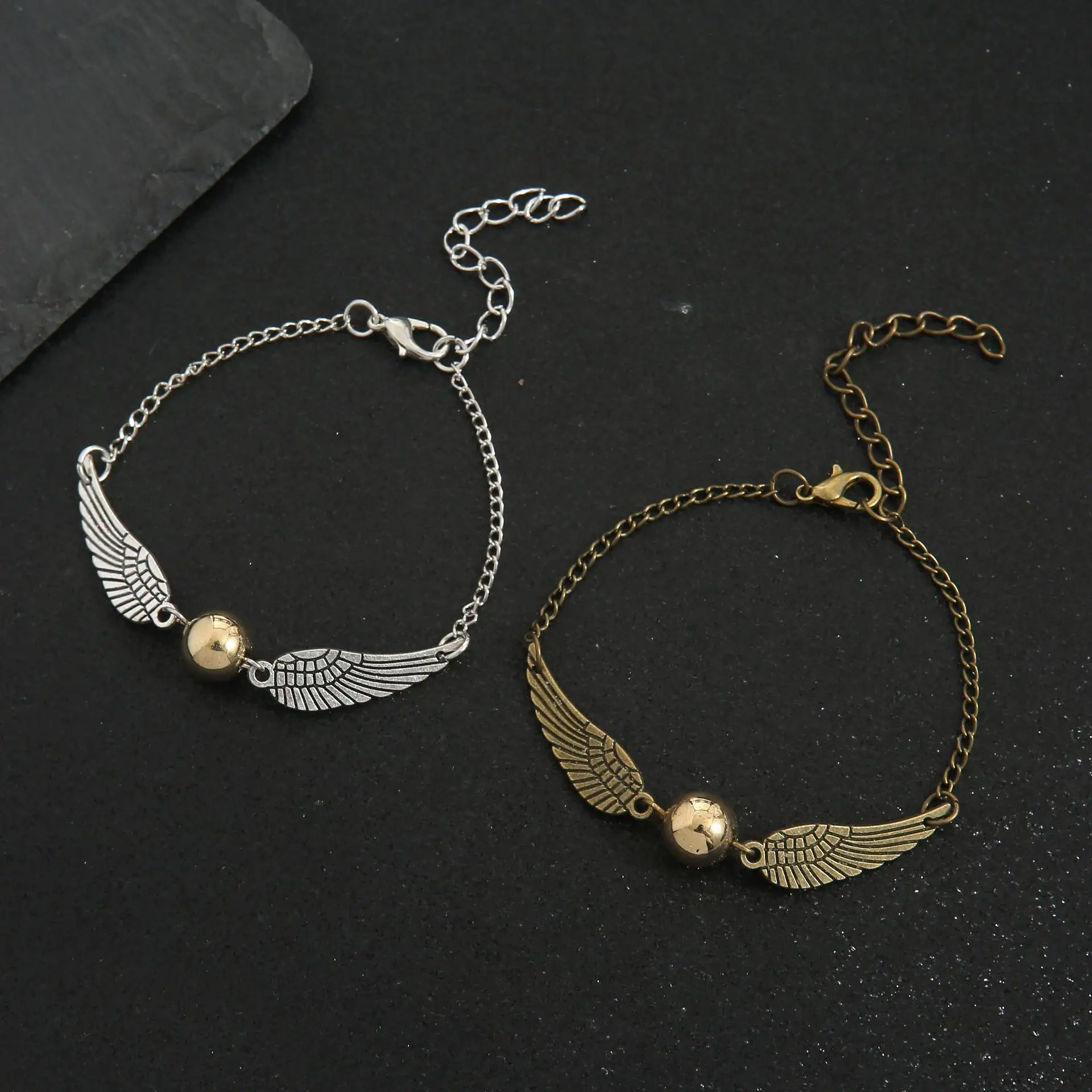 Braccialetto boccino braccialetto di fascino di personalità braccialetti di ali d'angelo in acciaio inossidabile gioielli per regali da donna e uomo