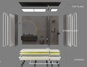 Индивидуальная полная ванная комната, интегрированная душевая комната, интегрированные ванные комнаты, все в одной сборной ванной комнате с туалетом и раковиной - Product Image 6