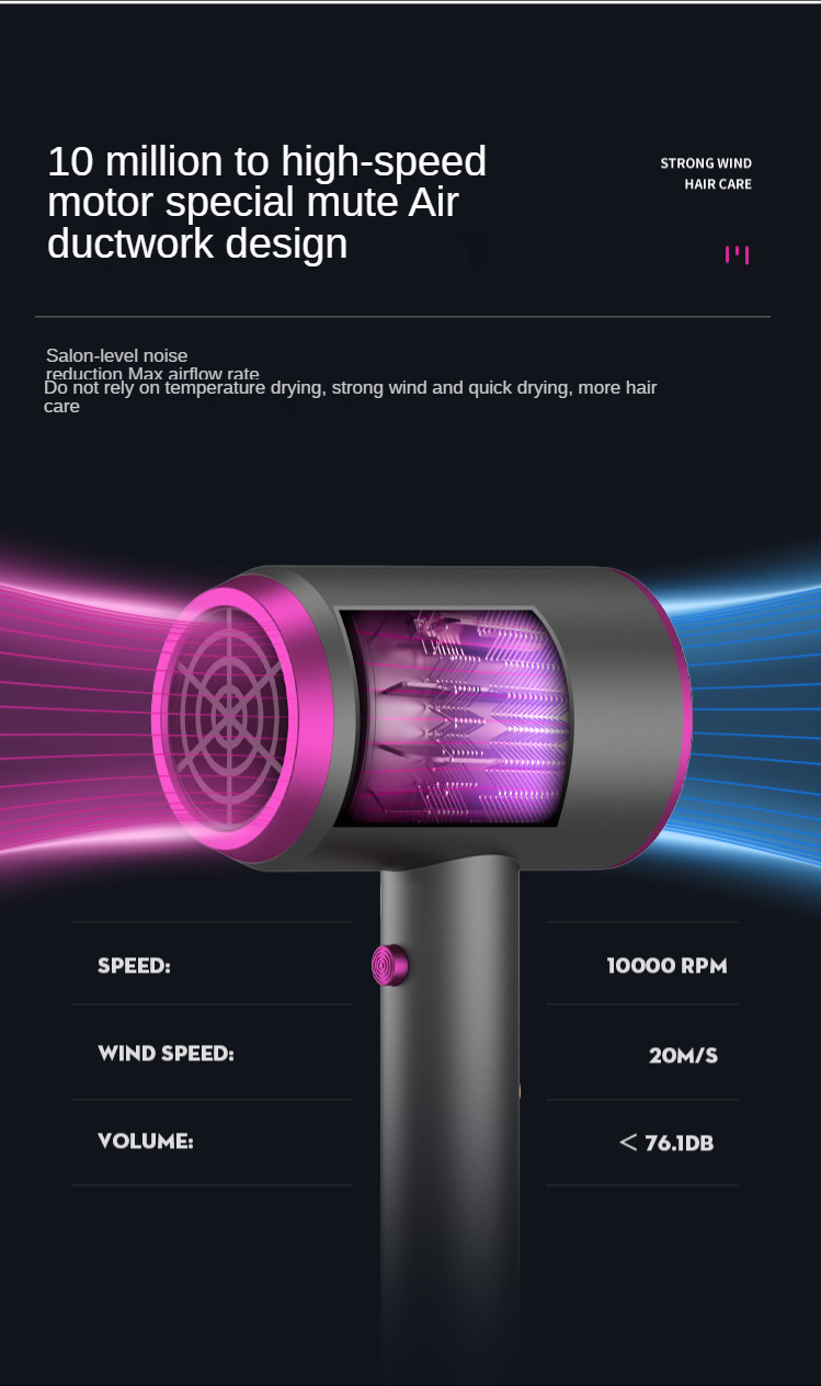 Professional Factory Supply  Negative Ions Quick Drying Electric Hair Care Tool 1250W Gradient blower hair blow dryer