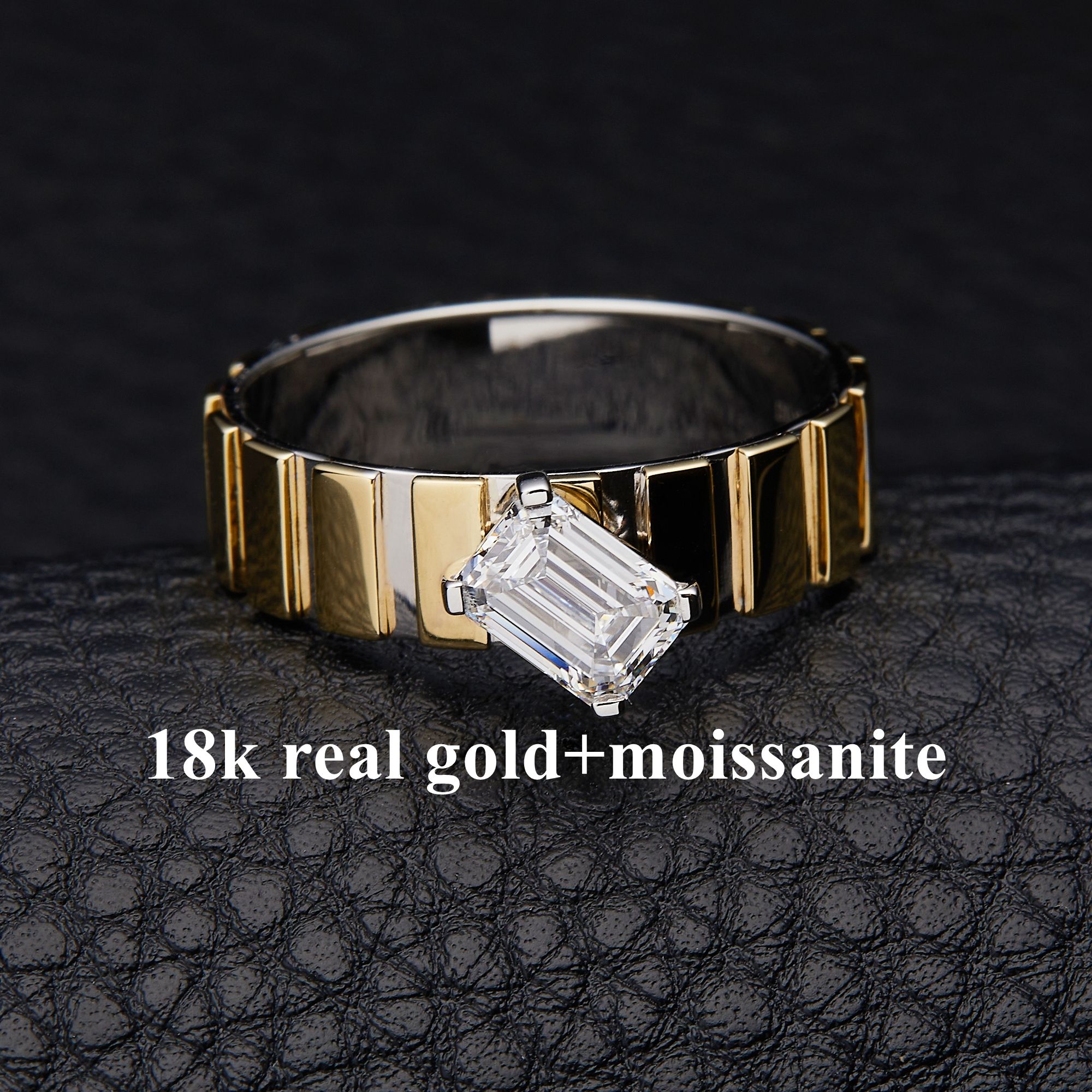 18k real gold+moissanite