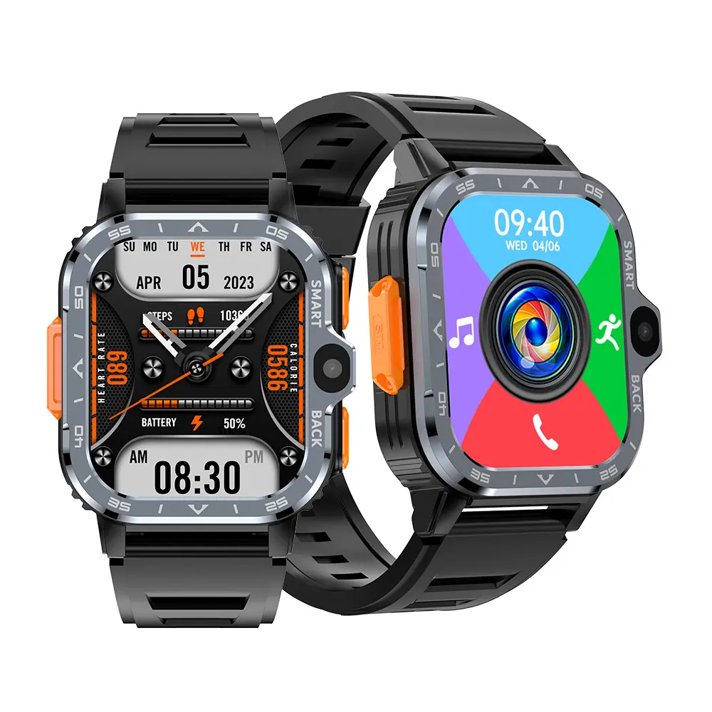 Orologio PGD di alta qualità quadrato 4G smartwatch Android 4 + 64GB doppia fotocamera SIM card WiFi GPS orologio da uomo