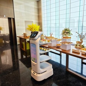 イベントプロモーションロボットHD広告スクリーンロボット電動オープントレイデザイン食品配達ロボット - Product Image 3