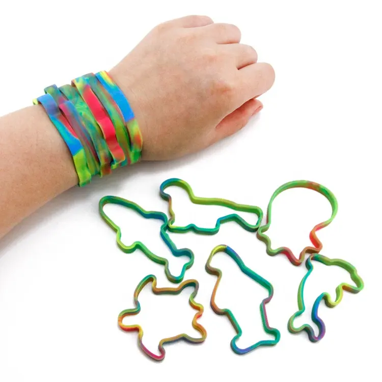 Pulseira em forma de animal, pulseira de silicone em forma de animal, banda de borracha canimal para crianças