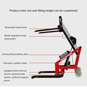 Ahorro de tiempo Mejor control Carga Descarga 500kg 700kg 1,7 m Apilador de elevación de brazo de flexión hidráulico eléctrico para contenedor de camión