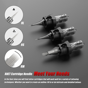 XNET Aurora 20 adet/kutu 0.3mm 0.35mm RL yuvarlak Liner RS Shader dövme iğne tek kullanımlık RM kavisli Magnum dövme kartuşları iğneler