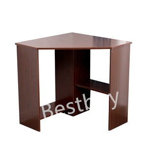 Corner Desk, Triangular <strong>Computer</strong> Workstation Desk with Storage Shelf, Compact Solid Wood Study <strong>Table</strong> for Bedroom Living Room - Product Image 4