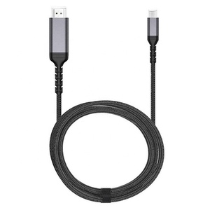 Aluminium Alloy Shell 2M 4K 30Hz 60Hz Male to Male USB 3.1 Type C Type-C to HDMI 2.0 Cable for Smart Phone to TV Video Cable