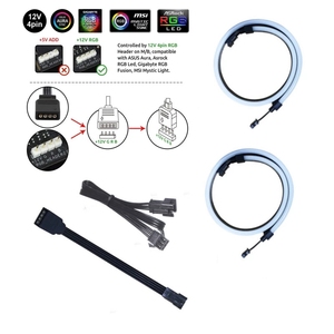 NEON RGB LED şerit PC 12V 4-Pin RGB LED başlıklar ışık ile uyumlu ASUS Aura RGB,MSI mistik ışık, ASROCK Aura RGB anakart - Product Image 4