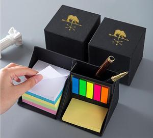 Imán plegable personalizado, caja de cubo cuadrada de 9x9cm, Bloc de notas con soporte para bolígrafo