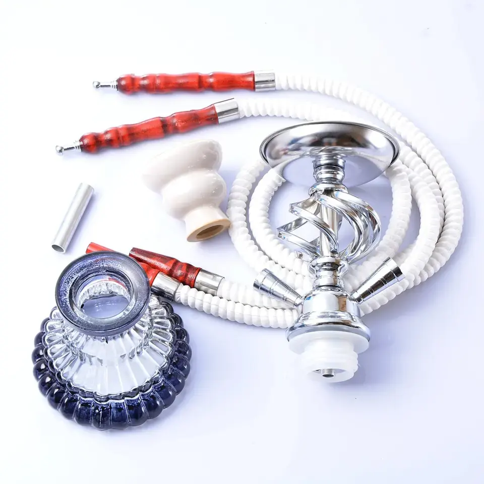 Set narghilè arabo piccolo doppio tubo 2 tubo twist ball camino in vetro set completo shisha