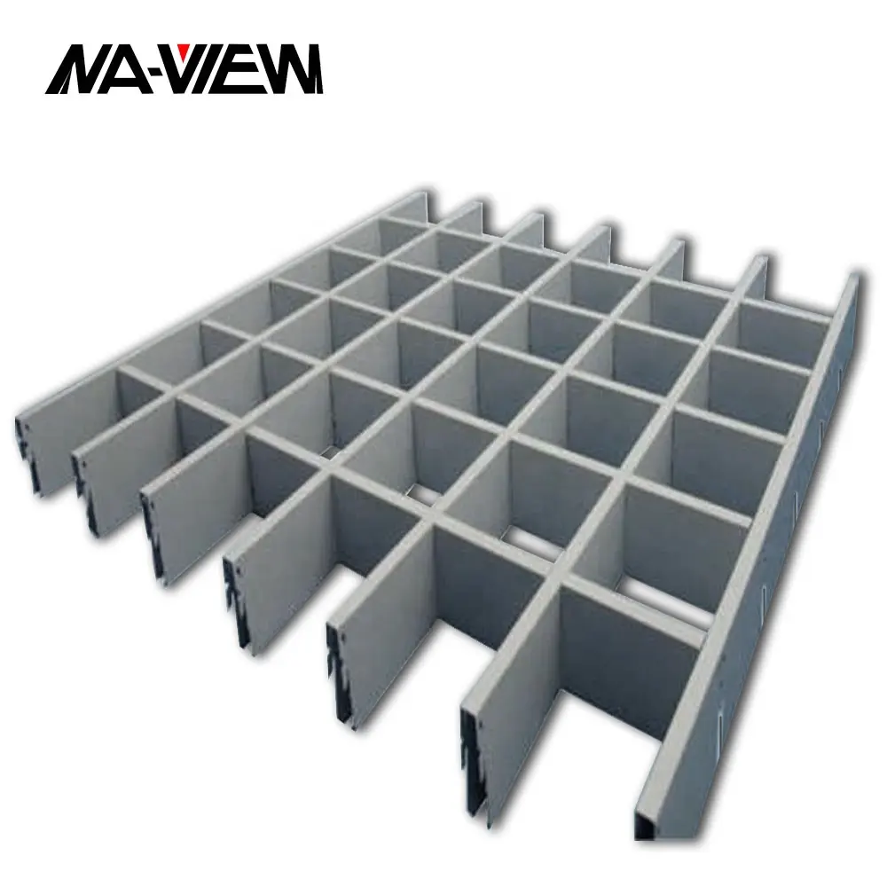 Customized Modern Open Cell Metal Grille Color or wood Building Aluminum Open Cell Grid Ceiling