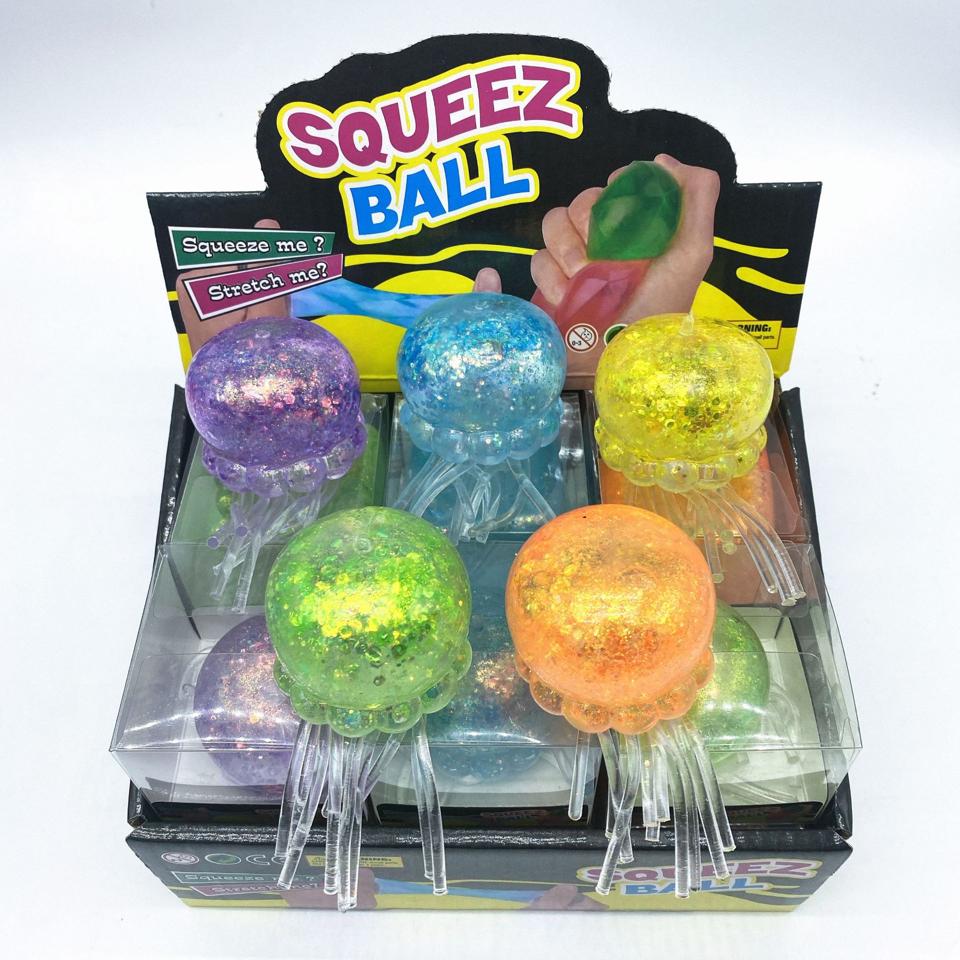 Caja expositora de PVC con forma de medusa aurora de 5 cm, modelo "Mai Tooth Sugar".