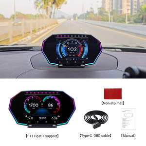OBD2 HUD tipi hız su sıcaklığı aşırı hız ve güvenlik Alarm özellikleri ile yeni F11 GPS araç Head-Up ekran - Product Image 3