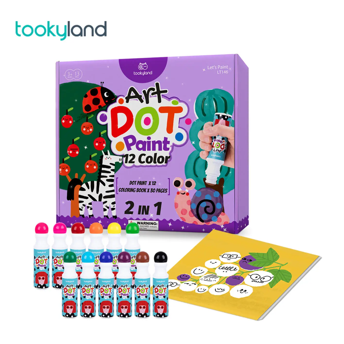 Lavabile Dot Painting kids Art Drawing Paint Set giocattoli artigianali per bambini 12 pennarelli colorati con libro da colorare da 30 pagine