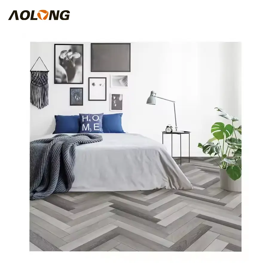 AOLONG Kunststoff-PVC-Bodenbelag Hersteller Produktion SPC-PVC-Bodenbelag individueller Holz-Stein-Steppenteppich Korn und Seidenmuster