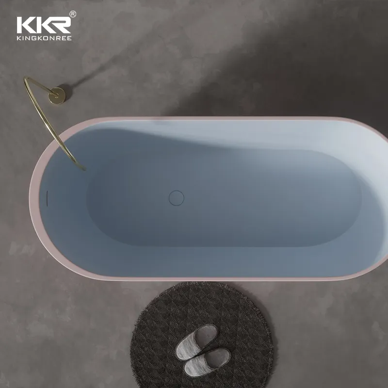 Bagno di fabbrica OEM freestanding vasca da bagno in pietra artificiale solida