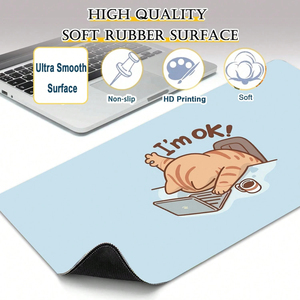 Cute Cat <strong>Mouse</strong> Pad With Anti-Slip Base, &quot;I'm OK Cat&quot; Design for Office &amp; Home <strong>Use</strong>, Fits Laptops, <strong>Computers</strong>, and <strong>Keyboards</strong> - Product Image 5