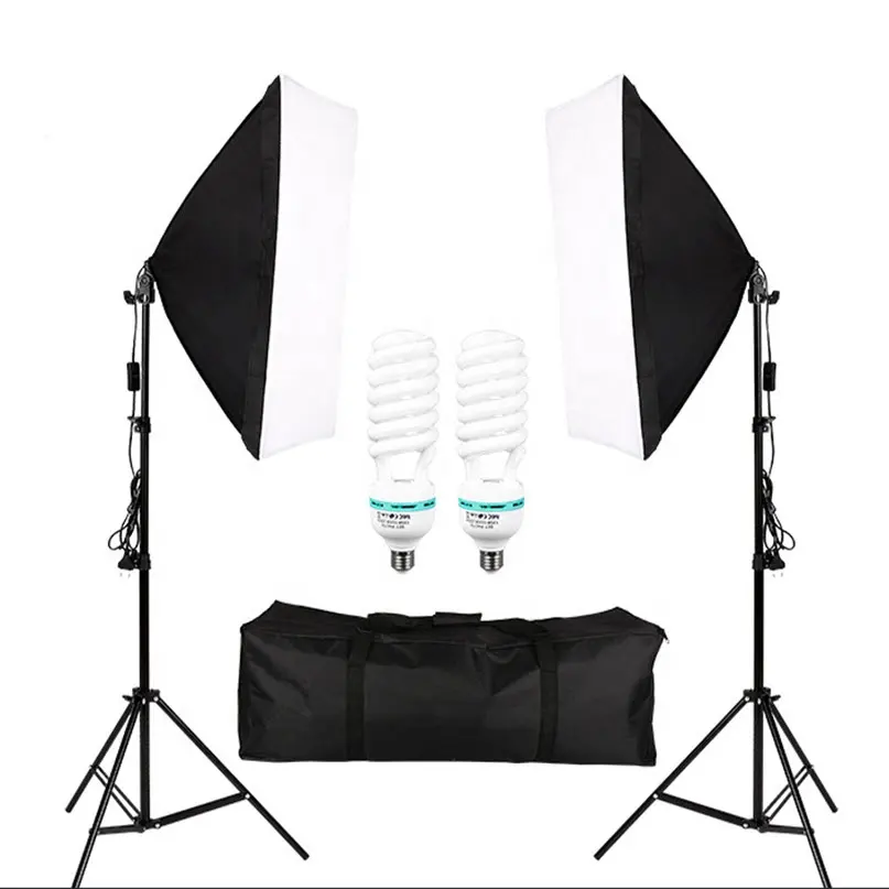 Takenoken อุปกรณ์เสริม Photo Studio ชุดโคมไฟ Softbox 50X70ซม.ถ่ายภาพด้วย2x ประหยัดพลังงานโคมไฟ20 "X 28" อุปกรณ์