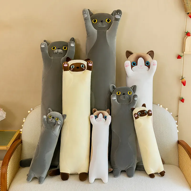 Cpc 2023 venda quente Atacado em massa crianças personalizado pelúcia bonito Multi raça gatos gato bichos de pelúcia brinquedos macio longo gato de pelúcia