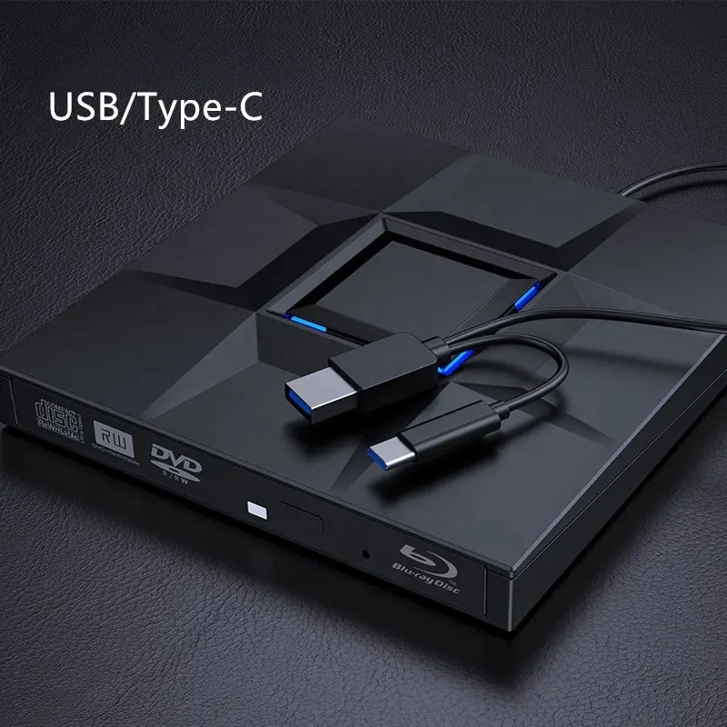 เครื่องเล่นบลูเรย์ USB ภายนอกเครื่องเล่นบลูเรย์ออปติคอลไดรฟ์แบบพกพาสำหรับแล็ปท็อปสำหรับ Mac