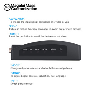 Adaptador de salida para ordenador portátil, convertidor de vídeo compuesto RCA, s-video, AV, entrada a PC, VGA, LCD, caja negra, OEM de fábrica, nuevo - Product Image 5