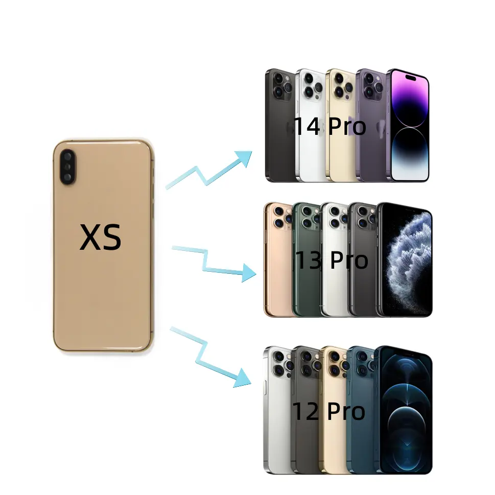 Caixas traseiras originais do iphone, converte para 12 13 14 pro, carcaça traseira do iphone xs max para 12 13 14 pro max