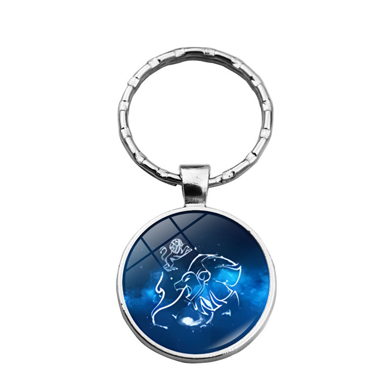 hengxinag twelve constellations time <strong>jewel</strong> <strong>key</strong> chain pendant cross-border new accessories ring car bag hanging gift - Product Image 2