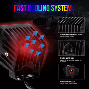รีโมทควบคุมไฟ Led Rgb 12V เหลี่ยม3นิ้ว,ไฟทำงาน Rgb จัดส่งแบบ Rgb Halo 10สีทึบโหมดกระพริบ72โหมด - Product Image 3