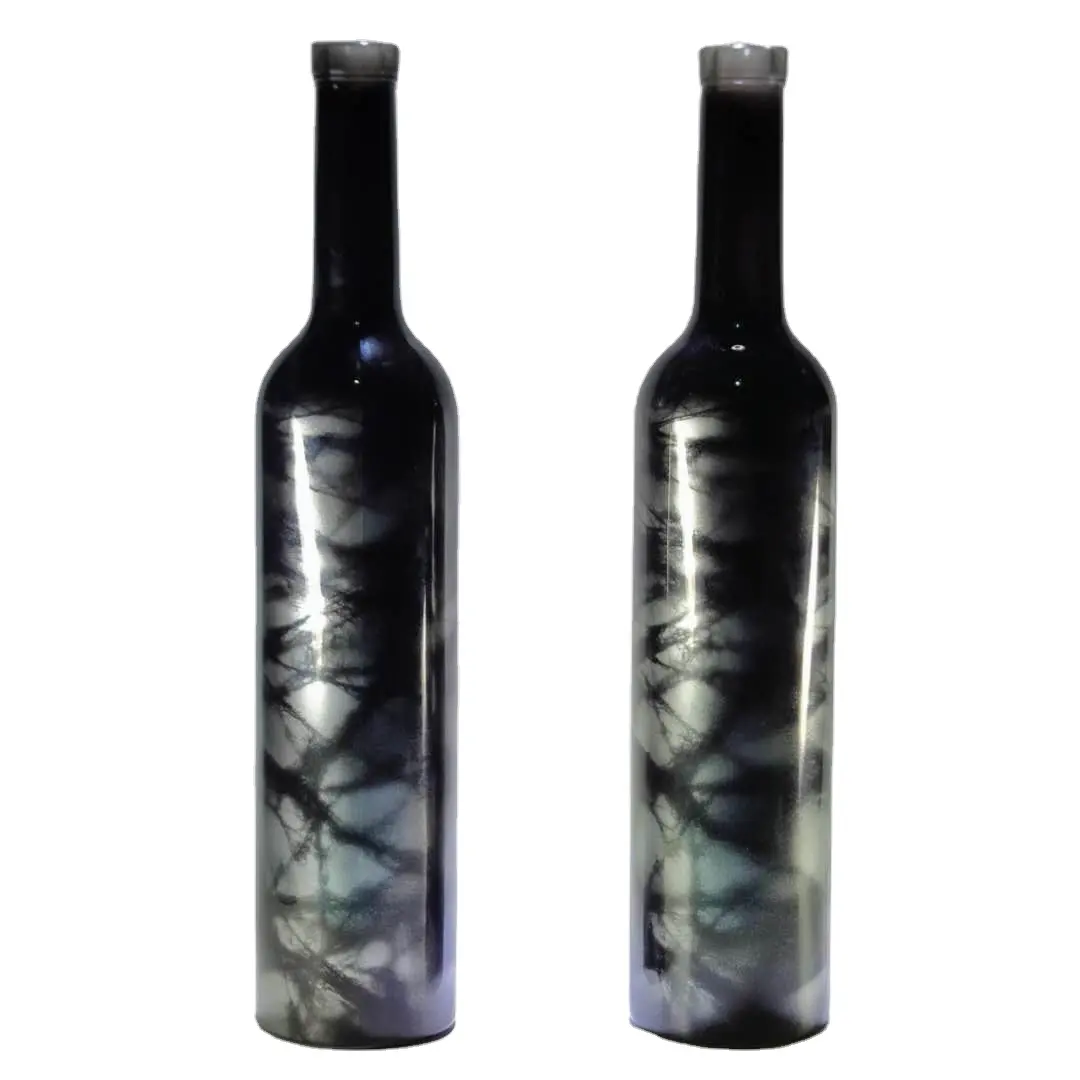 Botella vacía de licor de vidrio, personalizada, excelente calidad, Impresión de color, vodka con logotipo, venta al por mayor