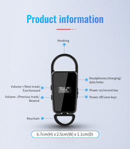 CNC kim loại giọng nói kích hoạt <span class=keywords><strong>USB</strong></span> Flash <span class=keywords><strong>Drive</strong></span> lưu trữ thời gian hiển thị Keychain ghi âm - Product Image 4