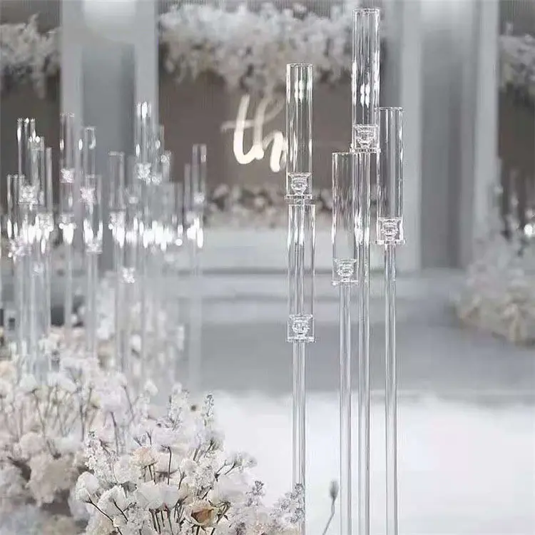 Di alta qualità nuova decorazione della fase di nozze puntelli candeliere di cristallo tubo addensato guida stradale cartone acrilico trasparente ferro