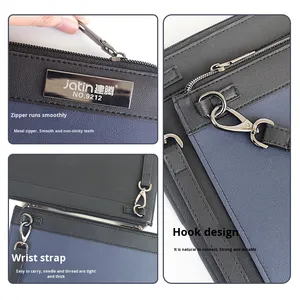 Tùy Chỉnh Công Suất Lớn A4 Dây Kéo Da Không Thấm Nước Tập Tin Túi Văn Phòng Kinh Doanh Trường Tài Liệu Lưu Trữ Dữ Liệu Thư Mục - Product Image 4