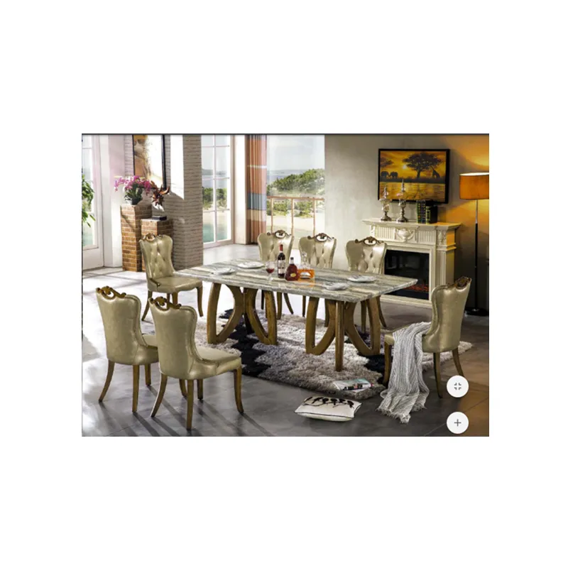 Mewah Royal Antik Mewah Ukuran Besar Furniture Meja Makan Modern Gaya Ruang Makan Furniture Mable Atas Meja Makan Set