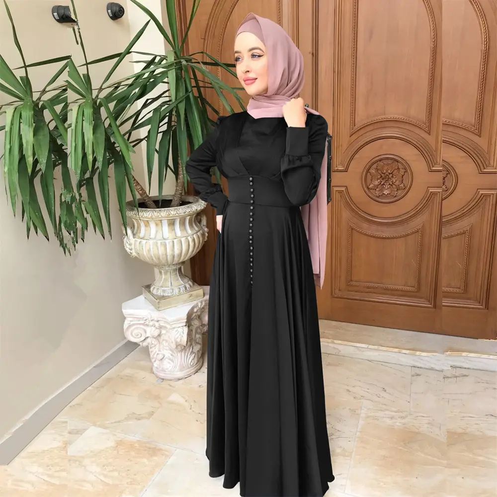 Abaya vestido musulário feminino dubai turquia, peça vestido de seda abaya 2021