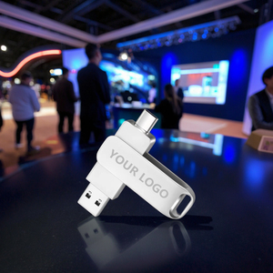 2合1银徽标钥匙<span class=keywords><strong>USB</strong></span>真实3.0闪存驱动器包装定制金属16gb/32gb/64GB棒记忆盘激光小工具PenDrive