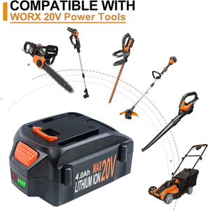 WA3520 WA3525 WA3575対応のWorx 20V電源工具用バッテリー交換用,4000mAhカスタマイズ工場18650バッテリー交換 - Product Image 4