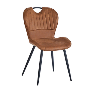 Braços retro estofamento chocolate de roomc confortável <span class=keywords><strong>top</strong></span> e pé cinta couro verde jantando cadeiras