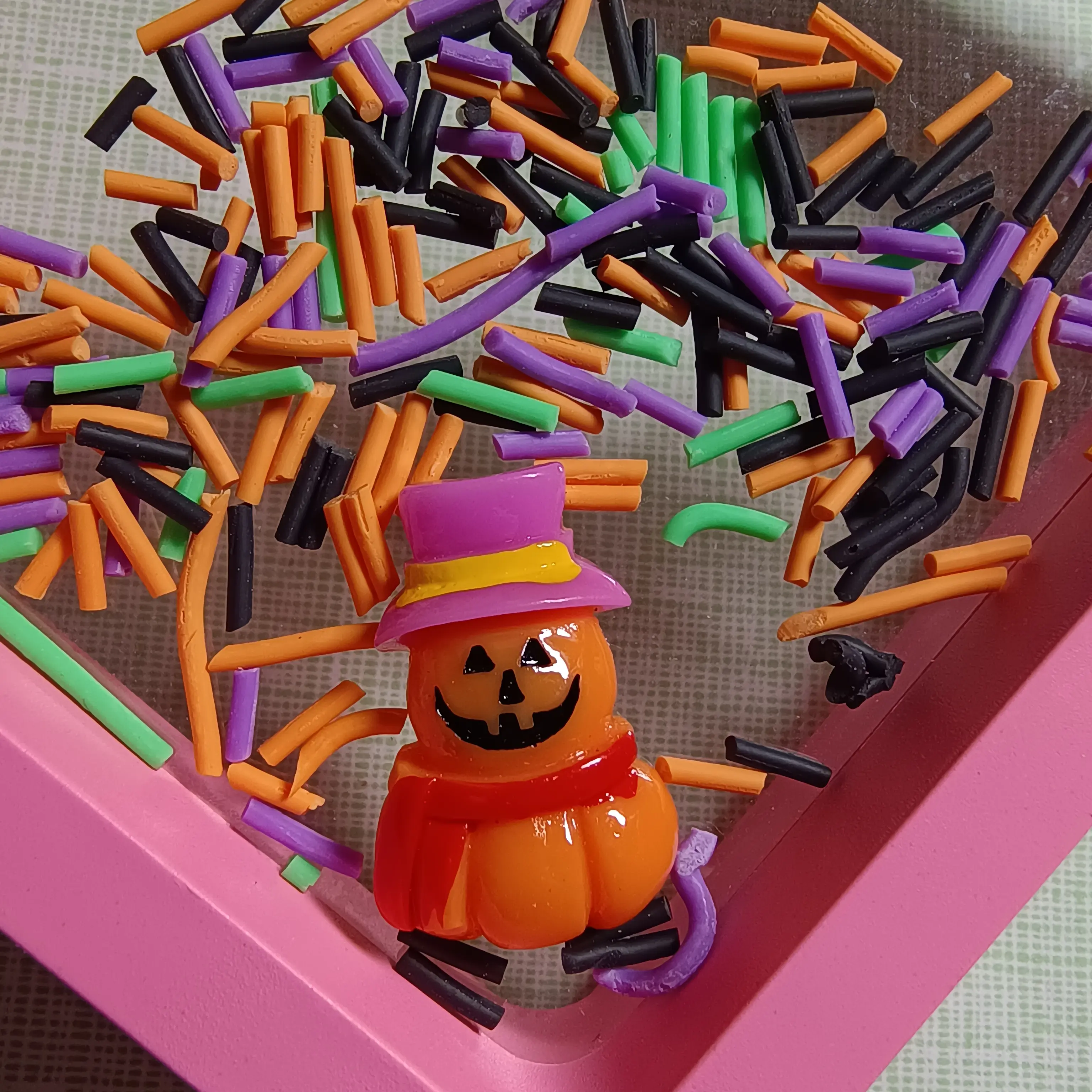 Halloween Bí Ngô Polymer Đất Sét Lát Sprinkles Cho Tự Làm Móng Tay Nghệ Thuật Bánh Trang Trí Món Quà Bức Tượng Hoa Hình Nhân Tạo Phong Cách