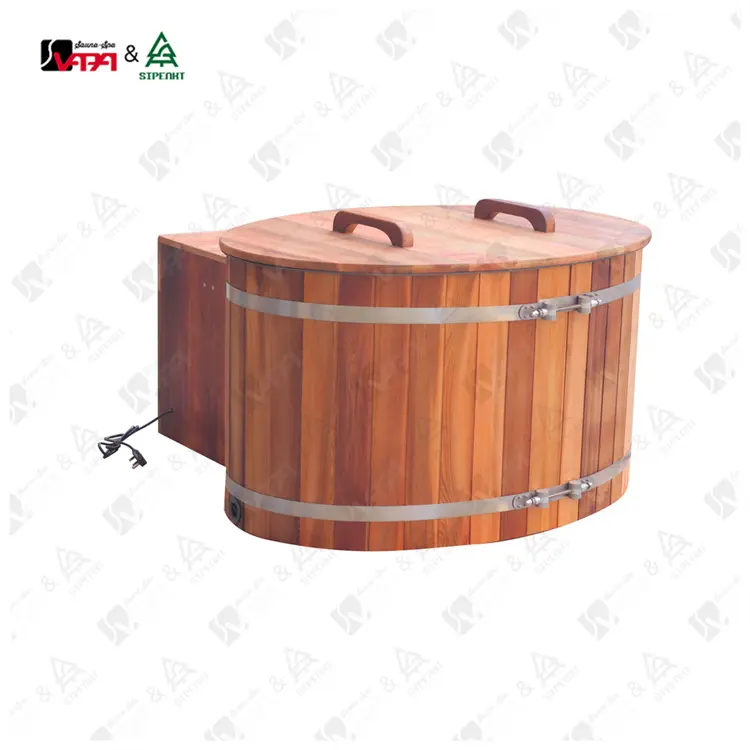 Vapasauna produsen langsung bak mandi es produsen Cold Plunge dengan pendingin 2 orang 40 Hotel Modern kayu Solid Cedar merah