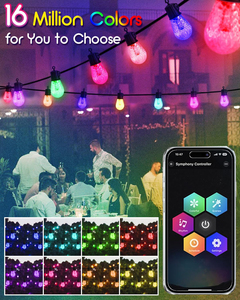 Cadena de luces inteligentes Rgb de 48 pies, impermeable, luces de cadena para acampar, sincronización de música, cadena decorativa, luz Led con control remoto - Product Image 5