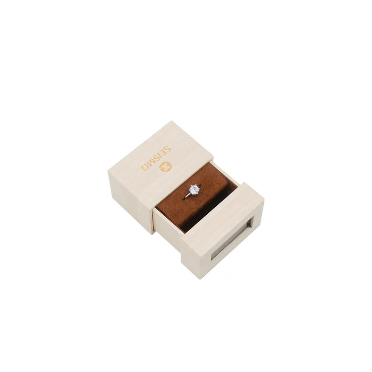 사용자 지정 미니 포켓 사이드 나무 에코 골 판지 서랍 디자인 종이 골 판지 보석 투명 반지 상자