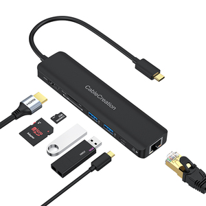 7 Port Usb C Hub tipi C Hdmi RJ45 Ethernet Usb 3.0 mikro Sd / TF kart okuyucu için Nintendo anahtarı Dongle - Product Image 6