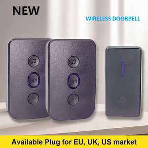 Wireless Smart Doorbell Set 2 Receivers Battery Button 38 Melodies 4-Level Volume LED <strong>Flash</strong> Smart Door Phones <strong>Memory</strong> <strong>Function</strong> - Product Image 6