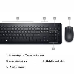 Original KM3322W teclado inalámbrico ratón recargable 1000 DPI Combo 2,4 GHz Pad ordenador portátil teclado inalámbrico conjunto para Dell