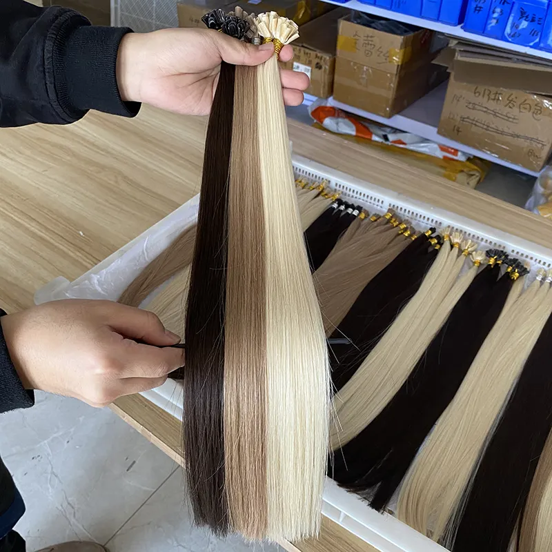 2022 Wholesale Leshine Hair u Tiped Vietnam Cuticle Aligned u Unprocessed Hair Double Drawn Russian Pre-Bonded u Tip Hair
